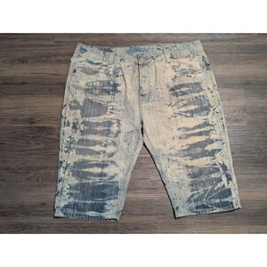 Robins Jean Mens 38 Studded Wing Blue Denim Long Shorts Y2K Streetwear READ